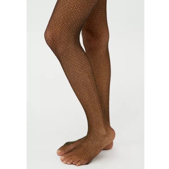 Size M/L | NWOT Metallic Fishnet Tight - Picture 1 of 2